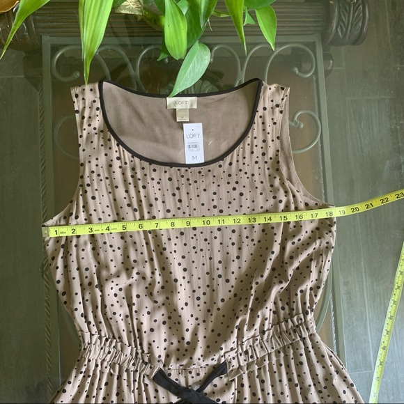 LOFT POLKA DOT CASUAL SLEEVELESS DRESS SIZE M - Picture 10 of 11